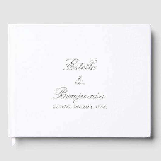 Elegant Calligraphy Couples Wedding Guest Book Gästebuch (Vorderseite)