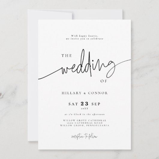 Elegant Calligraphy | Die Hochzeit der Einladung (Vorderseite)