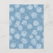 Elegant Calligraphy Dusty Blue Floral Wedding Begleitkarte (Rückseite)