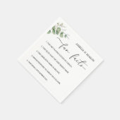 Elegant Calligraphy Eucalyptus Fun Facts Wedding Serviette (Ecke)