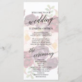 Elegant Calligraphy | Faded Floral Wedding Program Programm (Vorderseite)