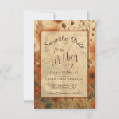 Elegant Calligraphy Fall Boho Wildflowers Wedding Save The Date (Vorderseite)