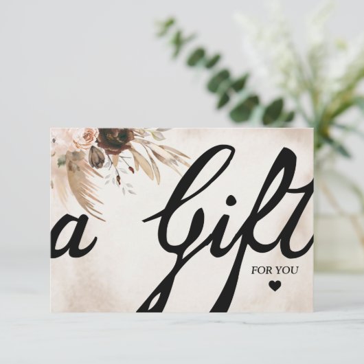 Elegant Calligraphy Fall Floral Pumpkin (Stehend Vorderseite)