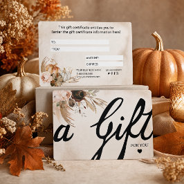 Elegant Calligraphy Fall Floral Pumpkin