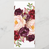 Elegant Calligraphy | Floral Back Dinner Menu Card Menükarte (Rückseite)