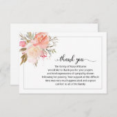 Elegant Calligraphy Floral Beerdigung Vielen Dank Dankeskarte (Vorne/Hinten)