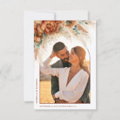 Elegant Calligraphy Floral Boho Photo Wedding Save The Date (Rückseite)