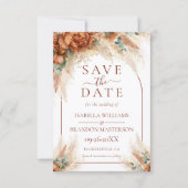 Elegant Calligraphy Floral Boho Photo Wedding Save The Date (Vorderseite)
