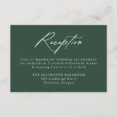 Elegant Calligraphy Forest Green Wedding Reception Begleitkarte (Vorderseite)