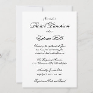 Elegant Calligraphy Formal Bridal Luncheon Einladung