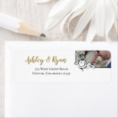 Elegant Calligraphy Foto Hochzeitadresse (Insitu)