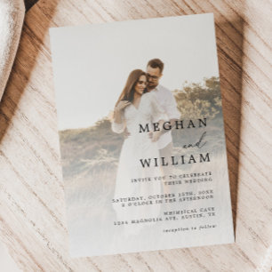 Elegant Calligraphy Foto Wedding Einladung