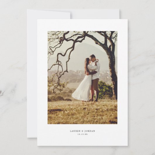 Elegant Calligraphy Foto Wedding Save The Date (Rückseite)