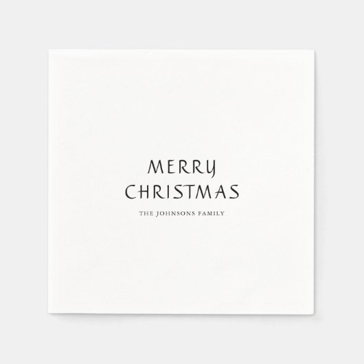 Elegant Calligraphy Frohe Weihnachten Serviette (Vorderseite)