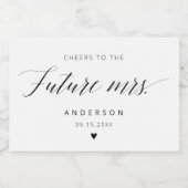 Elegant Calligraphy Future Mrs. Brautparty Schaumweinetikett (Einzelnes Label)