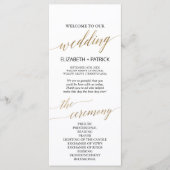 Elegant Calligraphy | Gold-Hochzeitsprogramm Programm (Vorderseite)