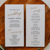 Elegant Calligraphy | Gold-Hochzeitsprogramm Programm