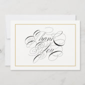 Elegant Calligraphy Gold Vielen Dank Dankeskarte (Vorderseite)
