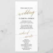 Elegant Calligraphy | Goldene Hochzeitserie Programm (Vorderseite)