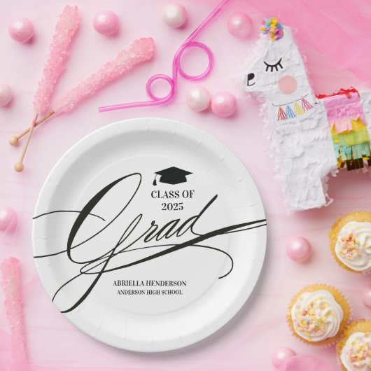 Elegant Calligraphy Grad Pappteller (Party)