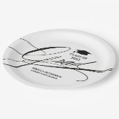 Elegant Calligraphy Grad Pappteller (Schrägansicht)