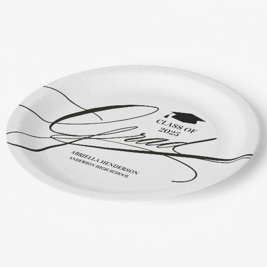 Elegant Calligraphy Grad Pappteller (Schrägansicht)