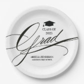 Elegant Calligraphy Grad Pappteller (Vorderseite)