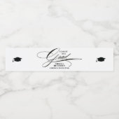 Elegant Calligraphy Grad Wasserflaschenetikett (Einzelnes Label)