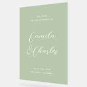 Elegant Calligraphy Green Wedding Welcome  Acrylschild (Winkel)