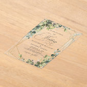 Elegant Calligraphy Greenery Eucalyptus Wedding Acryleinladungen (Ablage )