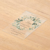Elegant Calligraphy Greenery Eucalyptus Wedding Acryleinladungen (Ablage )