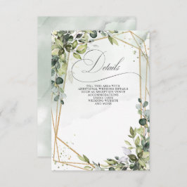 Elegant Calligraphy Greenery Eucalyptus Wedding Begleitkarte