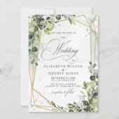 Elegant Calligraphy Greenery Eucalyptus Wedding Einladung (Vorderseite)