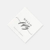 Elegant Calligraphy Hello 50 Birthday Personalized Serviette (Ecke)