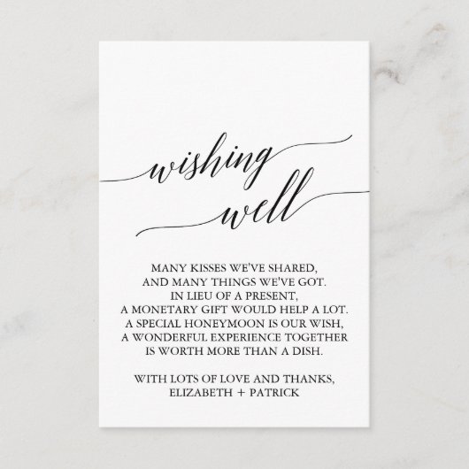 Elegant Calligraphy | Hochzeitsflora wünschend gut Begleitkarte (Vorderseite)