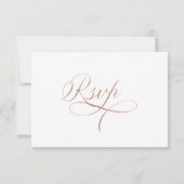Elegant Calligraphy | Imitats Rose Gold Wedding RSVP Karte (Rückseite)