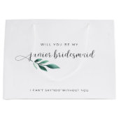 Elegant Calligraphy Junior Bridesmaid Große Geschenktüte (Vorderseite)