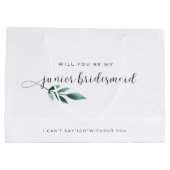 Elegant Calligraphy Junior Bridesmaid Große Geschenktüte (Rückseite)