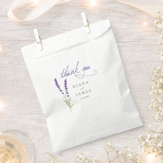 Elegant Calligraphy lavender Wedding danke Geschenktütchen (Ausgeschnitten)