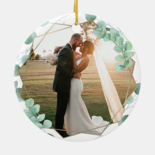 Elegant Calligraphy | Leichtes und Verheiratetes F Keramik Ornament (Hinten)