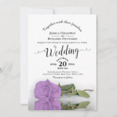 Elegant Calligraphy Lilac Rose QR Code Wedding Einladung (Vorderseite)
