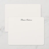 Elegant Calligraphy Luxury Ivory Personalized Flat Mitteilungskarte (Vorne/Hinten)