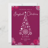 Elegant Calligraphy Merry Christmas Magenta Feiertagskarte (Vorderseite)