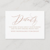 Elegant Calligraphy Minimalist Wedding Information Begleitkarte (Vorderseite)