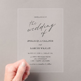 Elegant Calligraphy Modern Wedding Acryleinladungen
