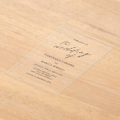 Elegant Calligraphy Modern Wedding Acryleinladungen (Ablage )
