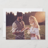 Elegant Calligraphy Modern Wedding Thank You Card Dankeskarte (Vorderseite)