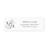 Elegant Calligraphy Monogram Wedding Return Addres (Vorne)