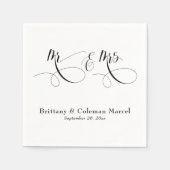 Elegant Calligraphy Mr & Mrs. Wedding Napkins Serviette (Vorderseite)