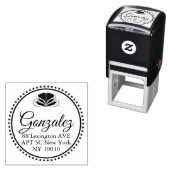 Elegant Calligraphy Name Address Rubber Stamp Permastempel (Beispiel)